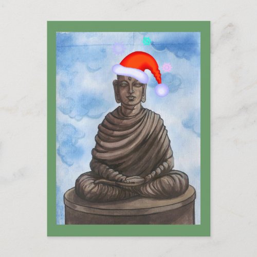 Christmas Buddha Holiday Postcard