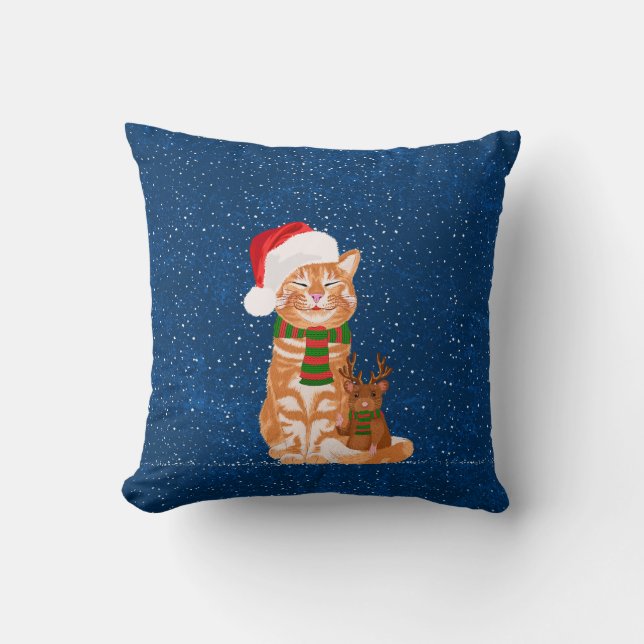 Christmas Buddies Throw Pillow (Front)