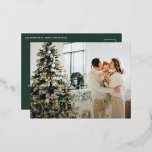 Christmas budget botanical green elegant floral foil holiday postcard<br><div class="desc">Natural cream,  black,  terracotta and sage green floral botanical elegant stag floral Merry Christmasbudget holiday postcard. Real foil gold,  silver and rose gold typography detailing.</div>