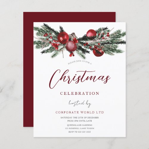 Christmas Budget Holiday Festive Party Invitation