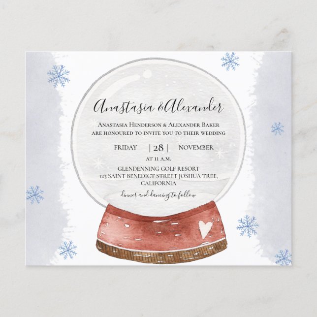  Christmas Budget Invitation to wedding ceremony. Flyer (Front)