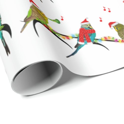 Christmas Budgie Frenzy Wrapping Paper