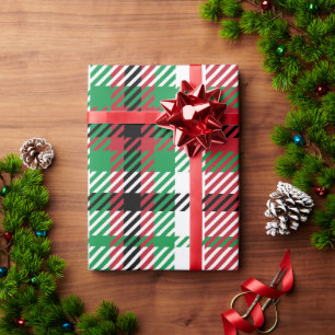 Christmas Buffalo Check Tartan Gingham Plaid Wrapping Paper