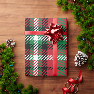 Christmas Buffalo Check Tartan Gingham Plaid Wrapping Paper