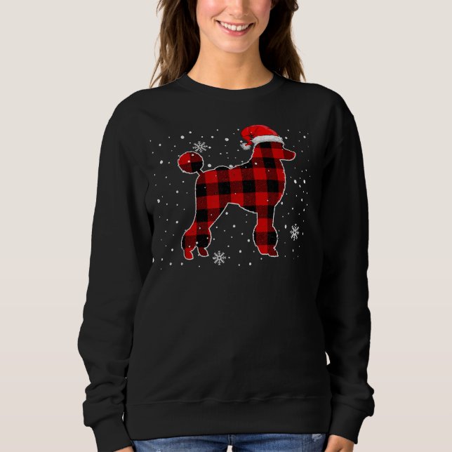 Christmas Buffalo Plaid Dog    Christmas Poodle Pa Sweatshirt (Front)