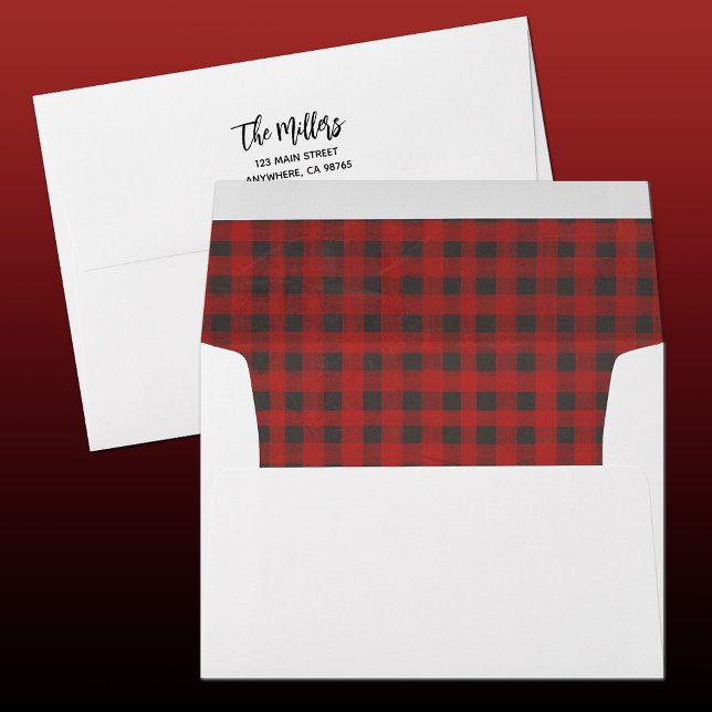 Christmas Buffalo Plaid Lined Envelope (Creator Uploaded)