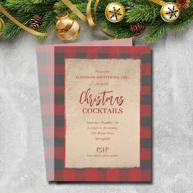 Christmas Buffalo Plaid Party Invitation (Christmas Buffalo Plaid Party Invitations - PRINTED and/or INSTANT DOWNLOAD)