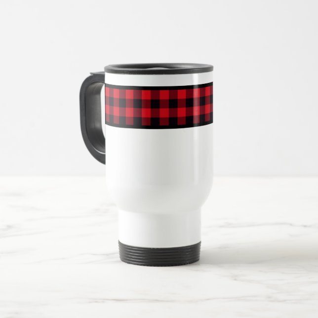 Christmas Buffalo Plaid Travel Commuter Mug (Front Left)