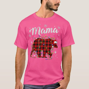 Christmas Buffalo Red Plaid Mama Bear Family Match T-Shirt