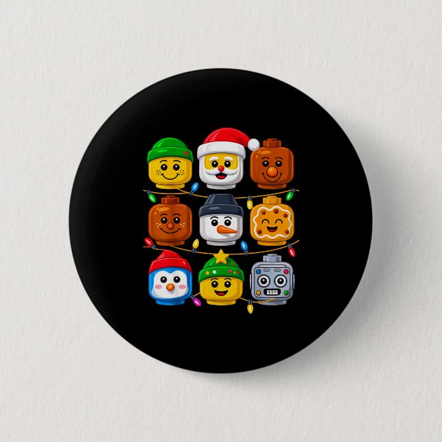 Christmas Building Crew Costume Master Builder Blo Button (Front)