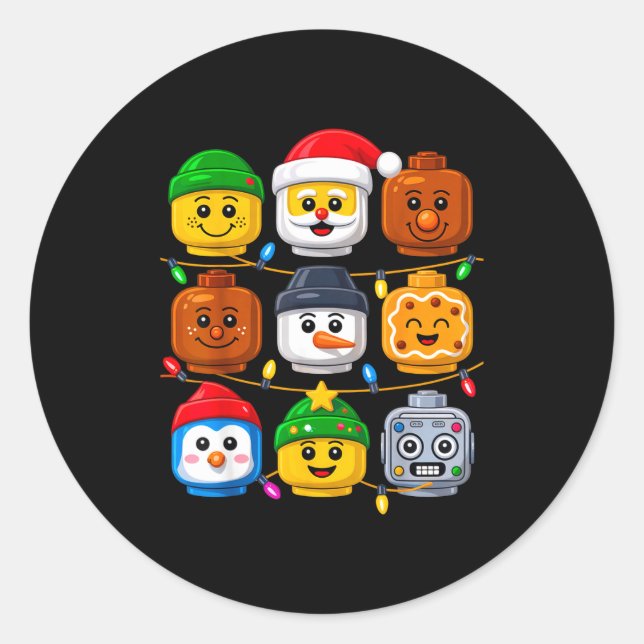 Christmas Building Crew Costume Master Builder Blo Classic Round Sticker (Front)