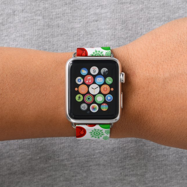Christmas bulb pattern Holiday apple watch band (In Situ)