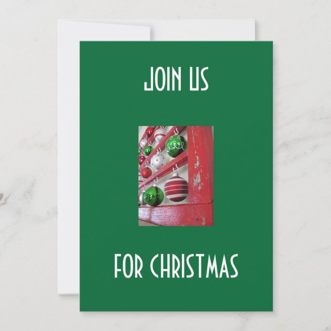 CHRISTMAS BULBS CHRISTMAS GATHERING INVITATION (Front)