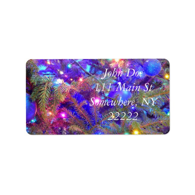 Christmas Bulbs in Blue Label (Front)