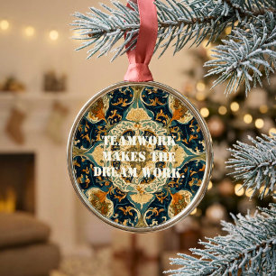 Christmas Bulk Gifts for Coworkers Persian Tile Metal Ornament