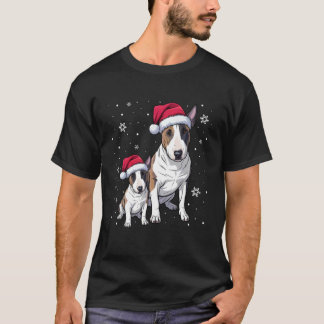 Christmas Bull Terrier Dog Matching Pajama Santa D T-Shirt
