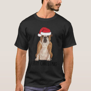 Christmas Bulldog Bully Merry English Bulldog Chri T-Shirt