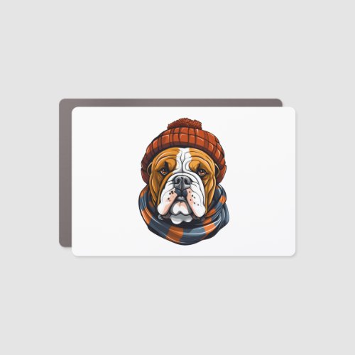 Christmas Bulldog   Car Magnet