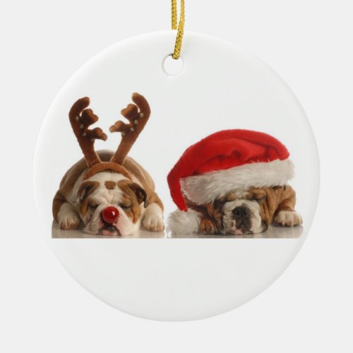 Christmas Bulldog Ornament