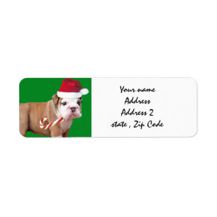 Christmas Bulldog shipping labels
