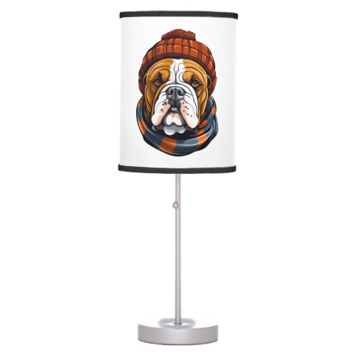 Christmas Bulldog   Table Lamp