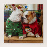 Christmas Bulldogs in Sweaters Jigsaw Puzzle