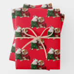 Christmas Bulldogs in Sweaters Wrapping Paper Sheets