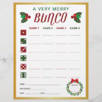 Christmas Bunco Party Game Score Card | Zazzle