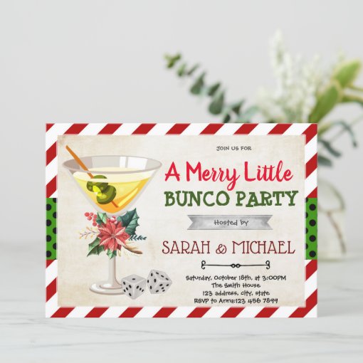 Christmas bunco party invitation | Zazzle