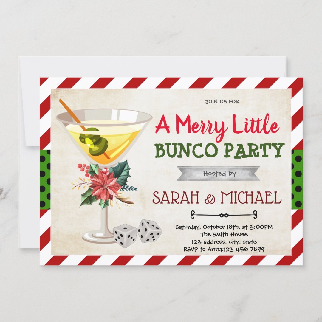 Christmas bunco party invitation | Zazzle