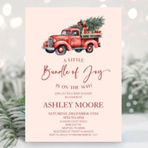 Christmas Bundle of Joy Christmas Baby Shower Invitation