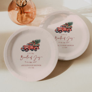 Christmas Bundle of Joy Christmas Baby Shower Paper Plates