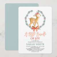 Christmas Bundle of joy winter deer Baby Shower
