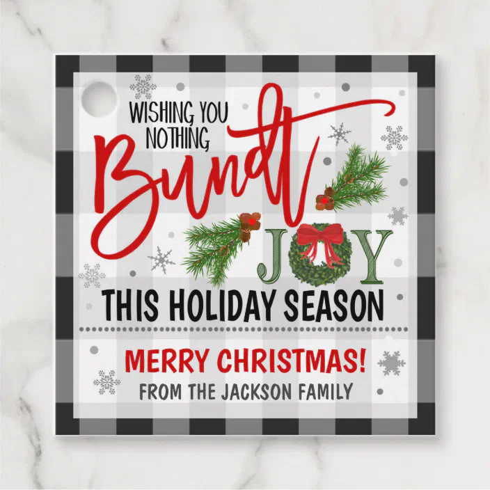 Christmas Bundt Cake Gift Tag Zazzle Com