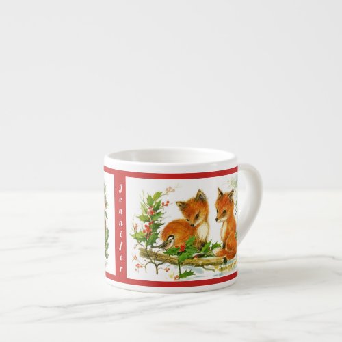 Christmas Bunnies Fox Childs Cup Personalize NAME