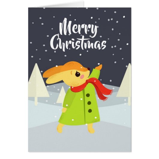 Christmas Bunny Catching Snowflakes Cute (Front)