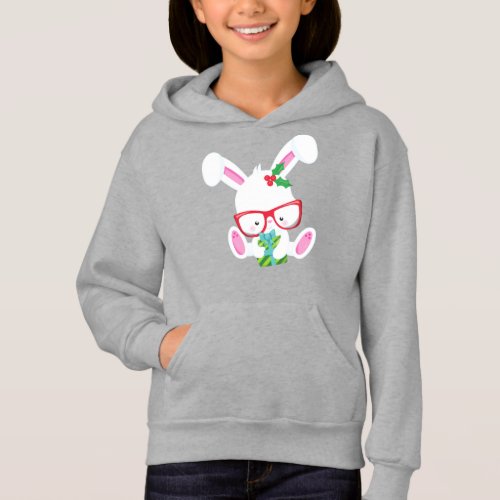 Christmas Bunny Hipster Bunny Bunny With Glasses Hoodie