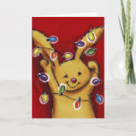 Christmas bunny holiday card