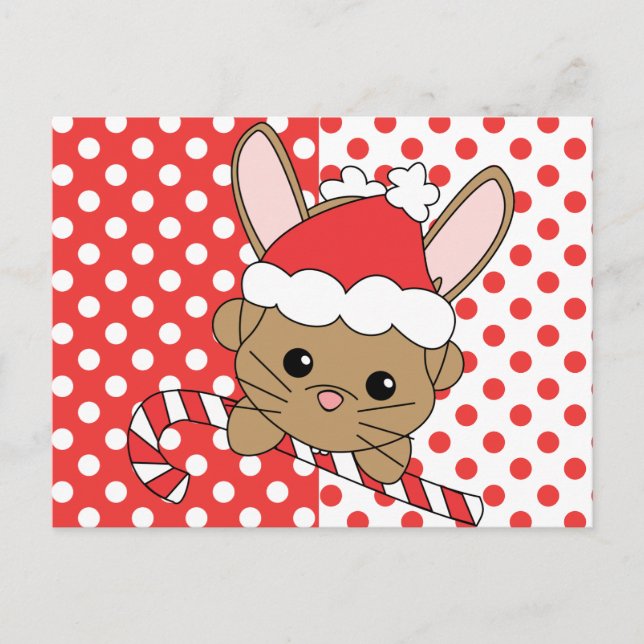 Christmas Bunny Holiday Postcard (Front)