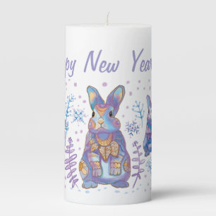 Christmas Bunny  Pillar Candle