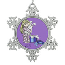 Christmas Bunny Snowflake Ornament
