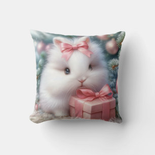 Christmas Bunny Throw Pillow