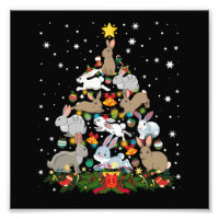 Christmas Bunny Tree Funny Rabbit Lover Xmas Decor