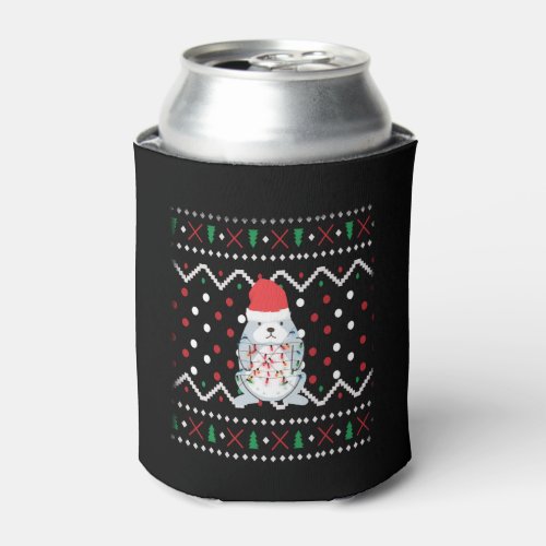 Christmas Bunny Ugly Christmas Winter Xmas Can Cooler