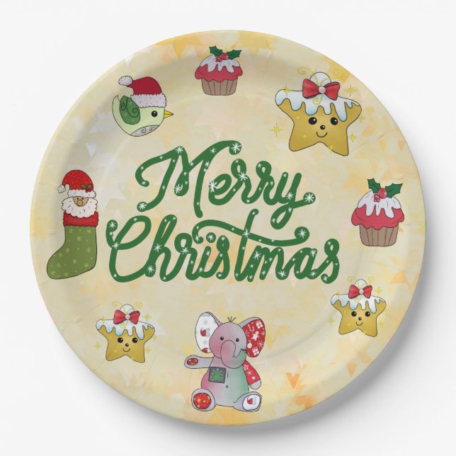 Christmas bunt paper plates (Front)