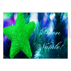Christmas Buon Natale Green Christmas Star I Cards
