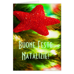 Christmas Buone Feste Natalizie Red Star III Cards