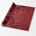 Christmas Burgundy Red Damask Wrapping Paper<br><div class="desc">Trendy vintage burgundy floral damask wrapping paper.</div>