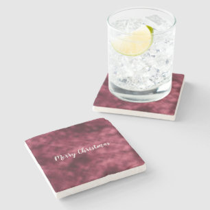 Christmas Burgundy Red Stone Coaster
