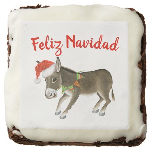 Christmas Burro Feliz Navidad Customizable Brownie